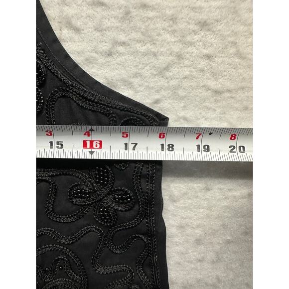 Vintage Casey & Max Black Beaded Vest Boho Festival Y2K Size S - Picture 4 of 7